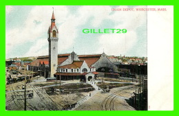 WORCESTER, MA - UNION DEPOT - ANIMATED - UNDIVIDED BACK -  A.C. BOSSELMAN & CO - - Worcester