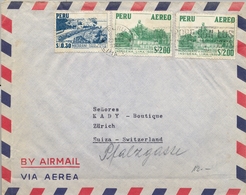 1964 , PERÚ , CORREO AÉREO , SOBRE CIRCULADO , LIMA - ZÜRICH - Pérou