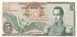 Colombia  #406c 5 Peso Oro, 20 July 1971 Issue Banknote - Colombie