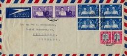 1947 , SUDAFRICA , JOHANNESBURGO - HELLERUP ( DINAMARCA ), SOBRE CIRCULADO , CORREO AÉREO - Cartas