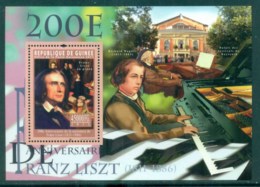 Guinee 2011 Famous People, Music, Classical, Franz Liszt MS MUH GU006 - Guinea (1958-...)