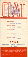 Brochure Dépliant - Horaire Timetable Orario - Autobus CIAT - Roma - Nastra Azzurro - Rosa - 1950 - Europe