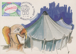 Carte Maximum  1er Jour  MONACO  7éme  FESTIVAL  INTERNATIONAL  Du  CIRQUE    1980 - Circo