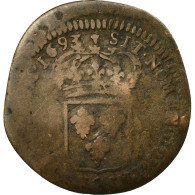 Monnaie, France, Louis XIV, Sol De 15 Deniers Ou Quinzain, 15 Deniers, 1693 - 1643-1715 Louis XIV Le Grand