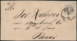 1870 25kr Levél Előlapon 'PEST DÉL UTÁN' - Paris - Other & Unclassified