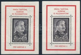 ** 1953 Sztálin Gyászblokk Normál + Kézisajtós (136.000) - Altri & Non Classificati