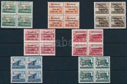 ** 1956 Soproni Kiadás 7 értékes Sor Négyestömbökben, Az 1Ft Eltolódott Felülnyomással (48.000+++) - Andere & Zonder Classificatie