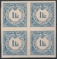 ** 1888 Hírlapilleték 1kr Négyestömb A Milleniumi Albumból, Kartonpapíron, Nagyon Ritka! - Altri & Non Classificati