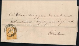 1872 Réznyomat 2kr Narancs Helyi Nyomtatványon ,,PEST DÉLKEL.VASP' - Altri & Non Classificati