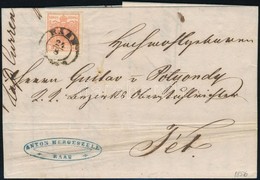 1856 3kr Levélen ,,RAAB' - ,,TÉTH' - Other & Unclassified