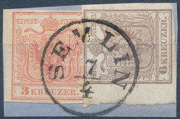 1850 3kr + 1 Oldalon Tépett 6kr 5mm ívszéllel ,,SEMLIN' - Other & Unclassified