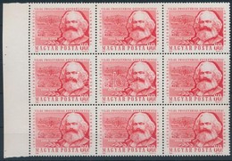 ** 1964 Évfordulók Marx ,,ESFMÉNYEK' Felirattal ívszéli Kilences Tömb Közepén (18.000) - Sonstige & Ohne Zuordnung