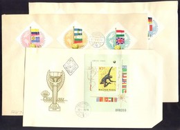 1962 Labdarúgó Világbajnokság (I.) - Chile Vágott Sor + Blokk 3 FDC-n (11.500) - Altri & Non Classificati