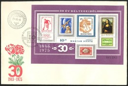 1975 30 év Bélyegeiből Vágott Blokk FDC-n (4.000) - Other & Unclassified