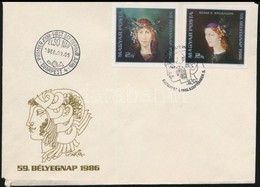 1986 Bélyegnap (59.) - Festmény (XX.) Vágott Sor FDC (4.000) - Otros & Sin Clasificación