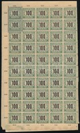 ** 1903 Zöldportó (I.) 100f Elvált 100-as ív, 2 Db Hiányzik, 1 Db Szakadt, Benne 2 Római Vízjel, 2 Csillag Vízjel (~97.0 - Altri & Non Classificati