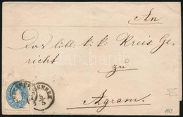 1863 15kr Levélen ,,G:BECSKEREK' ,,AGRAM' - ,,WIEN' - Other & Unclassified