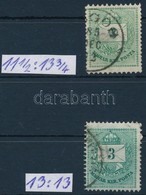 O 1881 2 X 3kr 11 1/2:13 3/4! Ill.  13-as Fogazással, Javítások, Elfogazások, Lemezhibák - Other & Unclassified