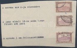 O 1916 Arató-Parlament 3 Db 10 K Lemezhibákkal - Altri & Non Classificati