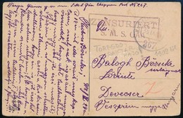 1918 Tábori Képeslap Hajópostával 'S.M.S.GAA' (torpedó Raktár Hajó) - Other & Unclassified