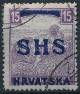 O SHS 1918 Fehérszámú Arató 15f (35.000) Mi 60 Signed: Bodor - Other & Unclassified