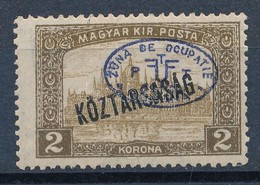 * Debrecen I. 1919 Parlament/Köztársaság 2K Kék Felülnyomással, Garancia Nélkül (65.000) - Altri & Non Classificati