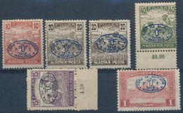 ** * 1919 Román Megszállás II. Lemez Debrecen I. 10f, 5f, 20f (2 Db) 40f + 1K, KG Garanciabélyegzéssel - Altri & Non Classificati