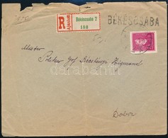 1936 Ajánlott Levél 'BÉKÉSCSABA' Vasúti Bélyegzéssel Dobozra - Other & Unclassified