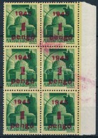 ** 1945 Kisegítő 1P/1P ívszéli Hatostömb Nyomdai Ujjlenyomatokkal, Gépszínátnyomattal / Mi 800 Margin Block Of 6 With Pr - Otros & Sin Clasificación