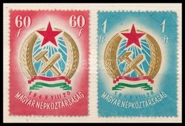 ** O 1949 Alkotmány (I.) 60f és 1Ft Makkos Vízjellel + 60f FDC-n - Altri & Non Classificati