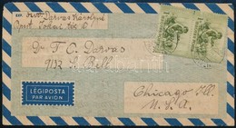 1954 Légi Levél 2 X Csecsemővédelem 1Ft Budapest - USA - Altri & Non Classificati