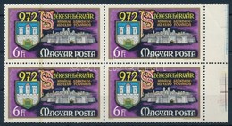 ** 1972 Székesfehérvár 6Ft Négyestömb, Függőleges Kettős Arany Csík Az Első 2 Bélyegen - Otros & Sin Clasificación