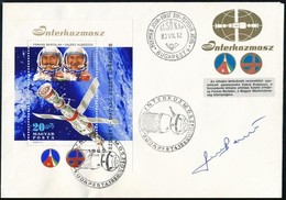 1980 Szovjet-Magyar Közös űrrepülés Blokk FDC-n, Farkas Bertalan Aláírásával - Other & Unclassified