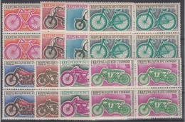 ** 1969 Motorkerékpárok Sor Négyestömbökben Mi 184-191 - Altri & Non Classificati