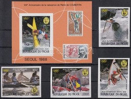 ** 1988 Nyári Olimpia, Szöul Vágott Sor Mi 1049-1052 + Vágott Blokk 53 - Other & Unclassified