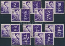 ** 1956 Nemzetközi Gyermeknap Mi 1578 Zf 10 Klf Szelvénnyel, Közte Magyar 'BÉKE' Felirattal / 10 Stamps With Different C - Altri & Non Classificati