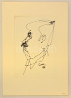 Csohány Kálmán (1925-1980): 2db Karikatúra. Filc, Papír, Jelzett, 26x20, 28x20 Cm - Sonstige & Ohne Zuordnung