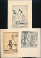 Vadász Endre (1901-1944): Haláltánc, 5 Db Ex Libris, Rézkarc, Papír, Jelzettek, Különböző Méretben - Sonstige & Ohne Zuordnung