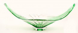 Muránói  Kínáló, Formába öntött, Jelzés Nélkül, Jó állapotban, 35×30 Cm - Glass & Crystal