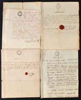 1850-1854, 4 Magyar Okmány 30kr, 15kr, 10kr, 6kr Szignettákkal / Documents With Signettas - Ohne Zuordnung