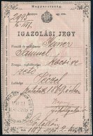1887 Igazolási Jegy Péceli Kocsivezető Részére 1 Ft Okmánybélyeggel - Ohne Zuordnung