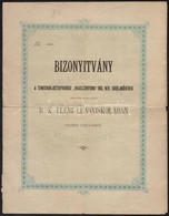 1916 Temesvár-Józsefvárosi Iskola Bizonyítványa - Non Classificati
