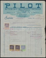 1922 Bp., A Pilot és Dedics Testvérek Automobil Részvénytársasága és Műhelye, 2 Db Fejléces Számla + Jegyzőkönyv - Unclassified