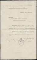 1937 Bp., A Hadviselt Magyar Közszolgálati Alkalmazottak Bajtársi Szövetsége által írt Levél, Rajta Az Elnök Aláírásával - Unclassified