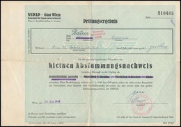 1942 Német Birodalmi Származási Igazolás 'árja' Származásról - Sin Clasificación