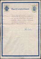 1945 Bp., Ügyvédi Meghatalmazás Okmánybélyegekkel - Ohne Zuordnung