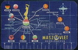 1953 'Utazzék MASZOVLET Repülőgépen' - Kártyanaptár, Hátoldalon Ráírásokkal - Pubblicitari