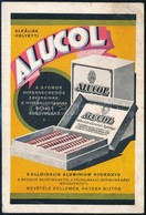 Cca 1920 Alucol Gyógyszer Reklám Lap, Hátoldalán Itatóspapír, 17x11 Cm - Pubblicitari