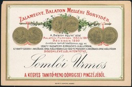 Cca 1900-1910 Somlói Ürmös Dekoratív Boros Címke - Advertising