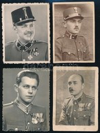 Katonák Kitüntetésekkel, Különböző Időszakokból, 4 Db Portréfotó, Némelyik Felületén Törésnyommal, 8,5×6,5 Cm - Non Classificati